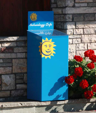 Zeitschriftenbox für drinnen und draussen